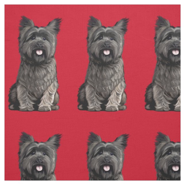 Tela Cute Cairn Terrier Fabric (Retal)
