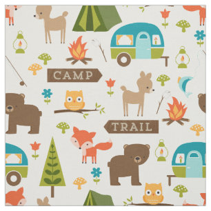 Tela Cute Camp Critters Woodland Animals Fabric