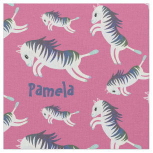 Tela Cute Chica Rosa Nombre Personalizado Estampado Ceb