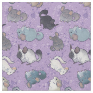 Tela Cute Chinchilla Esparce Animales Cutos En Morado