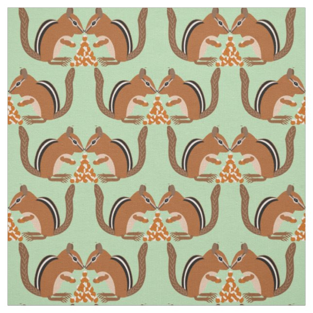 Tela Cute Chipmunks Fall Wedding Patterned (Retal)
