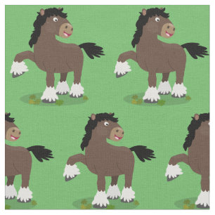 Tela Cute Clydesdale personalizado de caballo ilustraci
