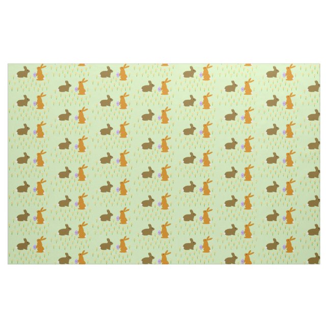 Tela Cute conejitos de Pascua y Daffodils ("Cuarto gordo" (fat quarter))