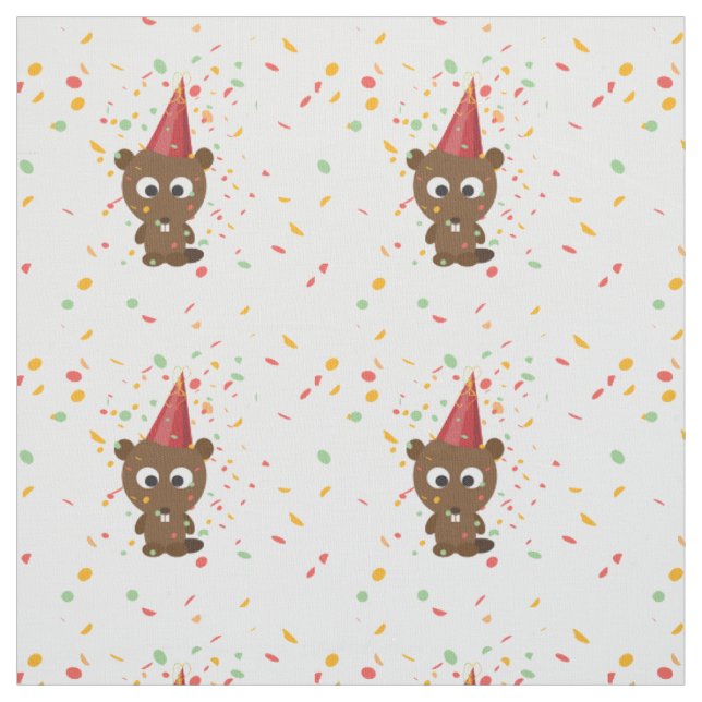 Tela Cute Confetti Fiesta Beaver (Retal)