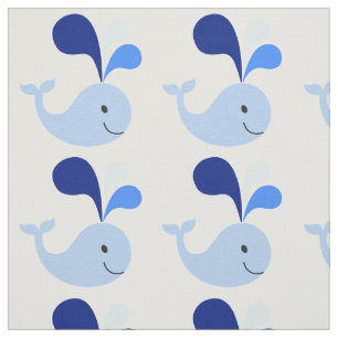 Tela Cute Cute Blue Whale Fabric