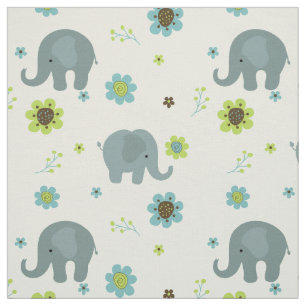 Tela Cute Elephants Nursery Fabric