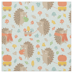 Tela Cute ergeogos con pequeñas hojas azul