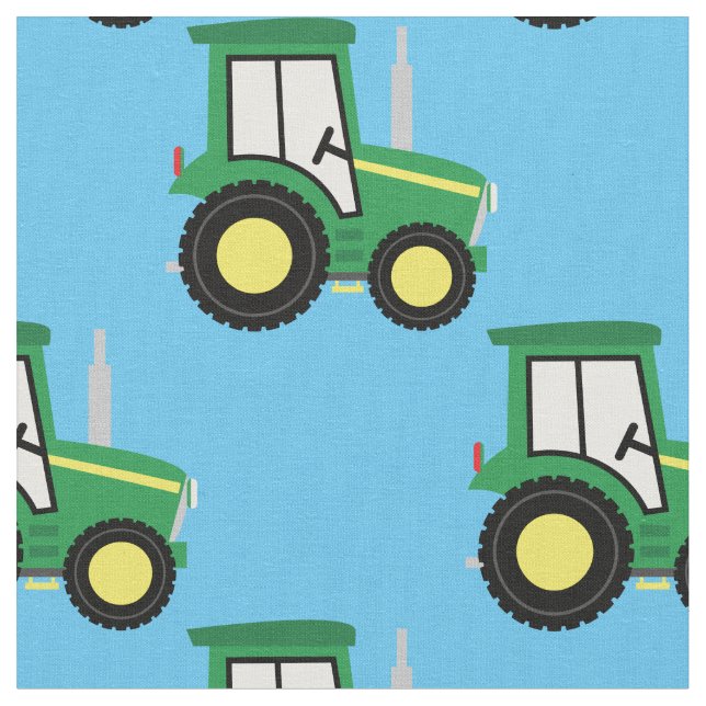 Tela Cute Farm Kids Tractor Blue (De cerca)