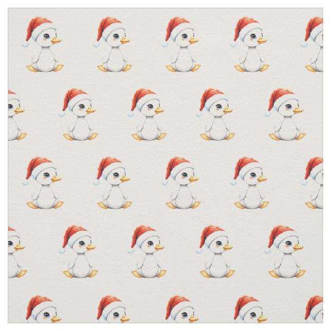 Tela Cute Festive Christmas Baby Goose with Santa Hat (Retal)