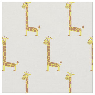 Tela Cute Giraffe Niños Nursery Blanco