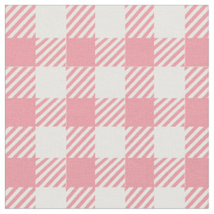 Tela Cute Girly Pink Gingham Buffalo Plaid