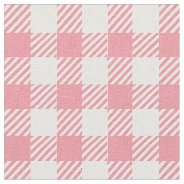 Tela Cute Girly Pink Gingham Buffalo Plaid (De cerca)