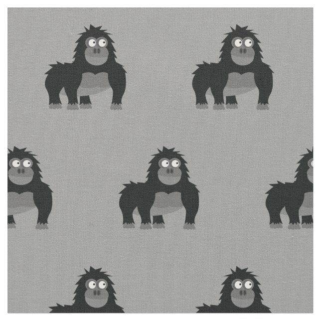 Tela Cute Gorila Kid Baby Nursery Gray Ape (De cerca)