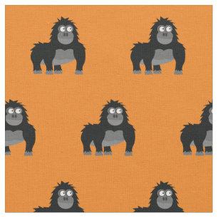 Tela Cute Gorila Niño Nursera Naranja Ape