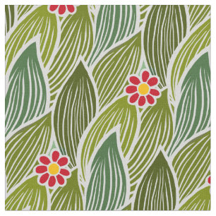 Tela Cute Groovy Hippie Rojo Daisy Floral Patrón
