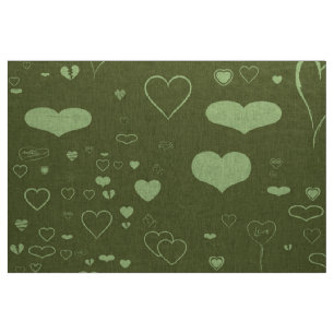 Tela Cute Heart Modern Moss Green