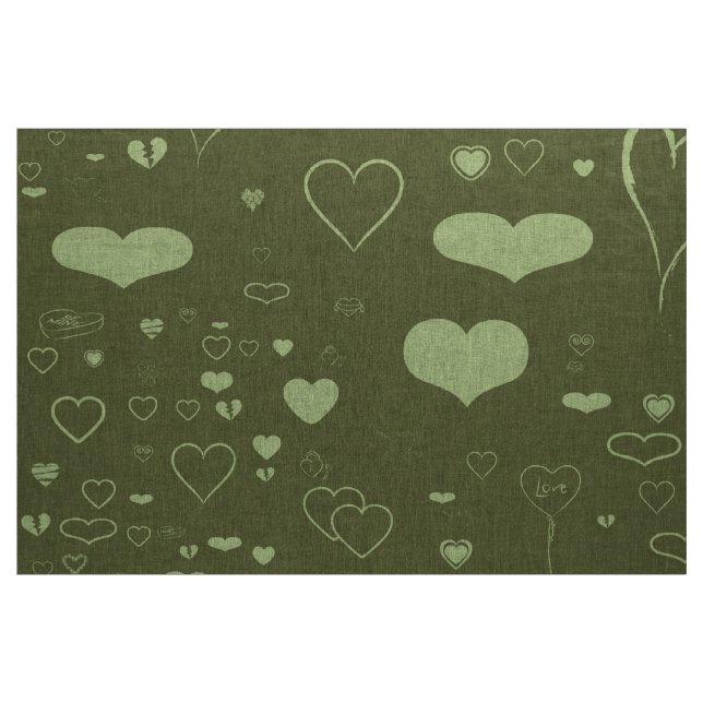Tela Cute Heart Modern Moss Green (Yarda)
