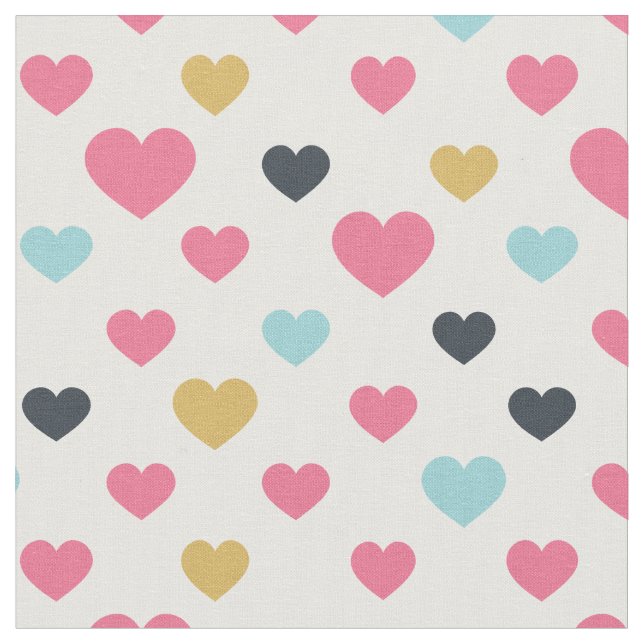 Tela Cute Hearts Pattern Niños Valentine (De cerca)