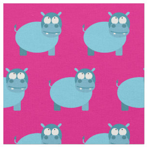Tela Cute Hippo Kid Baby Nursery Hot Pink
