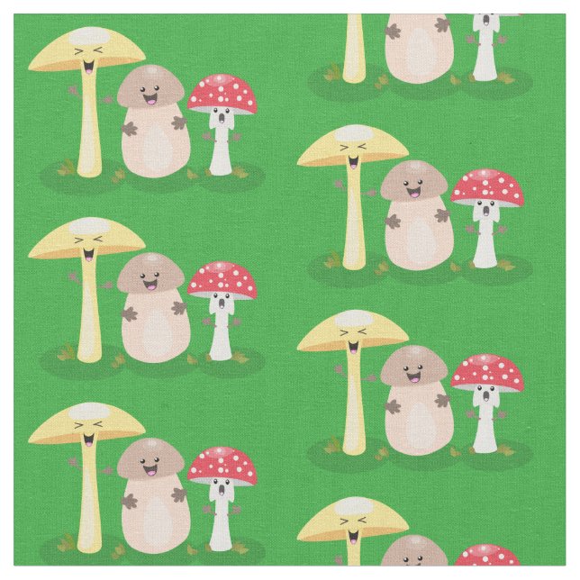 Tela Cute hongo kawaii hongo sapo (De cerca)