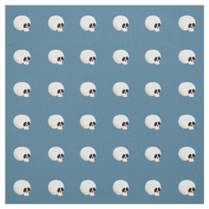 Tela Cute Kawaii Halloween Skull Polka puntos azul páli