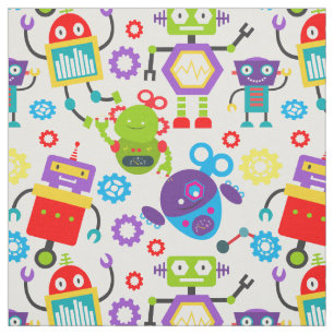 Tela Cute Kids Robot Colorful