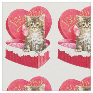 Tela Cute kitten valentine