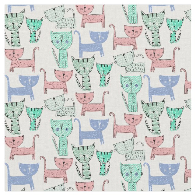 Tela Cute Kitty Cats (De cerca)