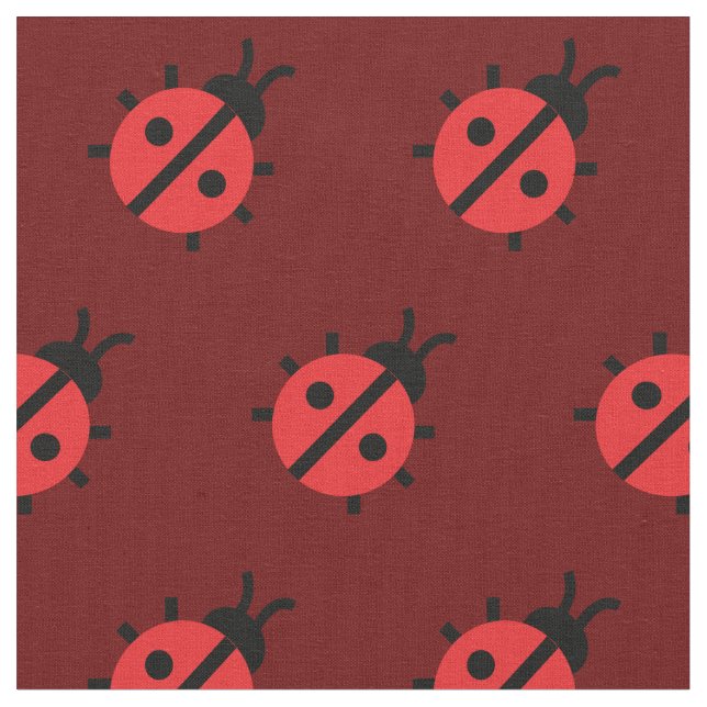 Tela Cute Lady Bug Kid Baby Nursery Bug Inscripción Red (De cerca)