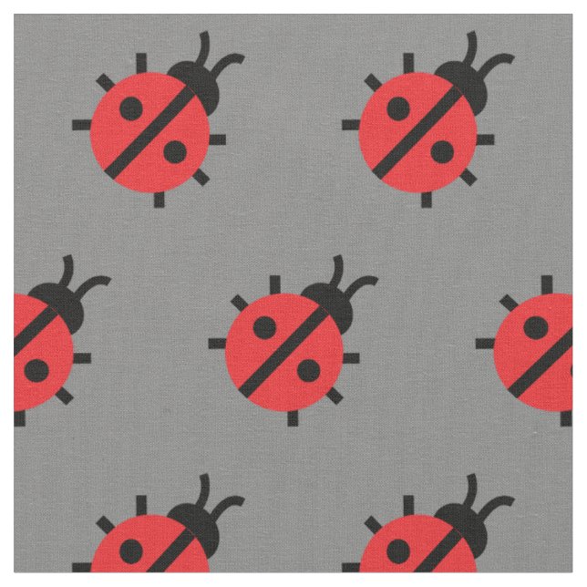 Tela Cute Lady Bug Kid Baby Nursery Bug Insect Gris (De cerca)