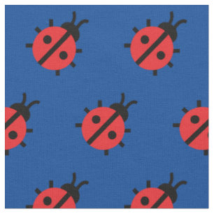 Tela Cute Lady Bug Kid Nursery Bug Inscripción Azul