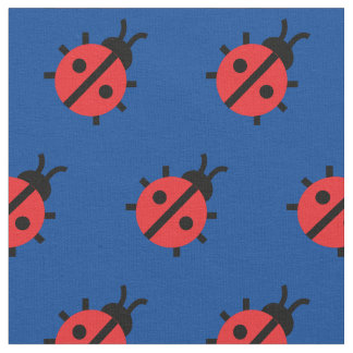 Tela Cute Lady Bug Kid Nursery Bug Inscripción Azul