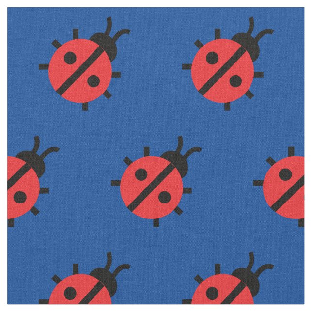 Tela Cute Lady Bug Kid Nursery Bug Inscripción Azul (De cerca)
