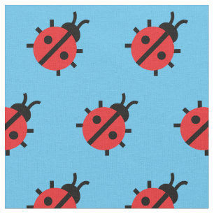 Tela Cute Lady Bug Kid Nursery Bug Inscripción Azul