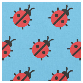Tela Cute Lady Bug Kid Nursery Bug Inscripción Azul