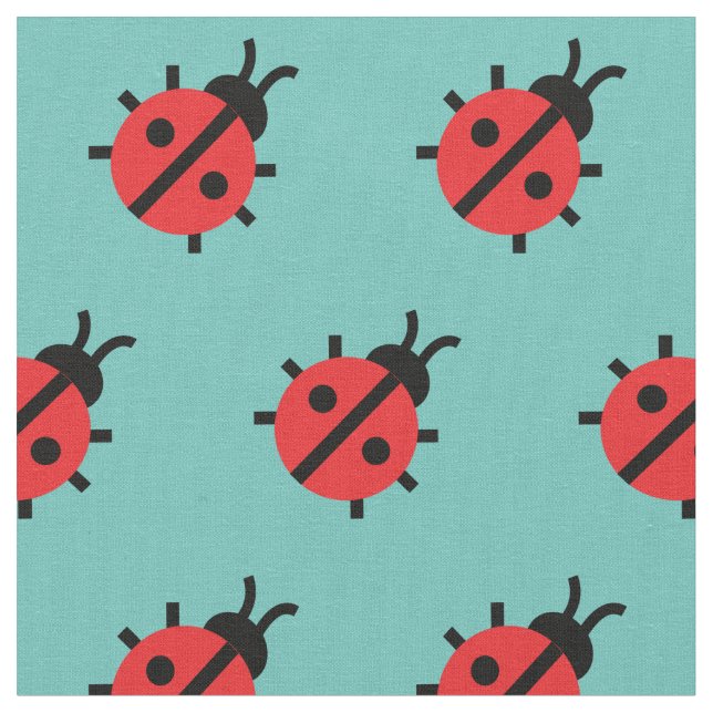 Tela Cute Lady Bug Niño Nursery Bug Insectos Verde azul (De cerca)