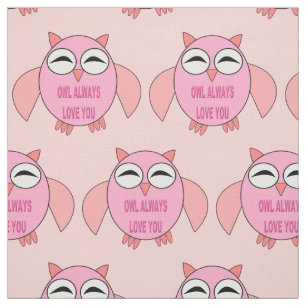 Tela Cute Love Message Owl Pattered Craft Fabric