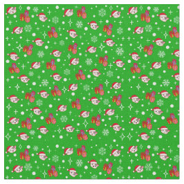 Tela Cute Navidades Kitty Green Holiday Fabric