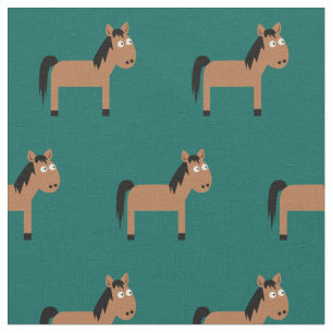 Tela Cute niño de caballo, bebé, enfermera Verde azulad