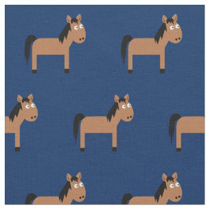 Tela Cute niño de caballo bebé Nursera Marina Azul