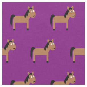 Tela Cute niño de caballo bebé Nursera Púrpura