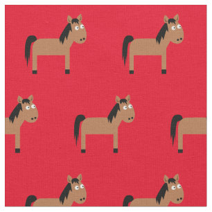 Tela Cute niño de caballo bebé Nursera Rojo