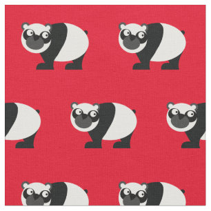 Tela Cute Panda Bear Niño Nursera Rojo