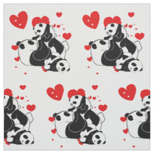 Tela Cute Pandas jugando en familia