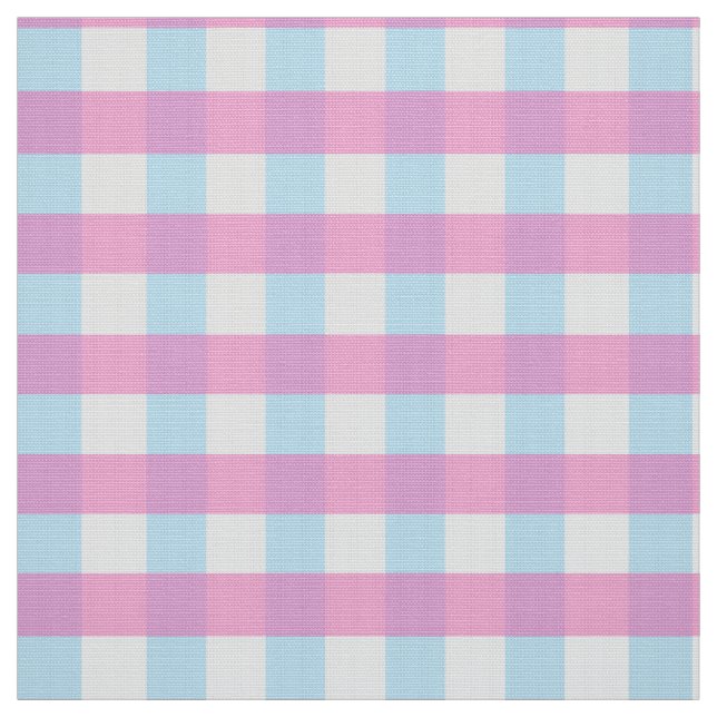 Tela Cute Pastel Rosa Azul Gingham Check (Retal)