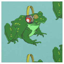 Tela Cute Personalizado Bullfrog con audífonos