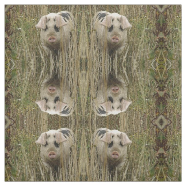 Tela Cute Pig Pattered Animal Craft Fabric (Retal)