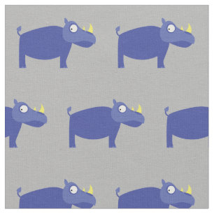 Tela Cute Rhino Kid Baby Nursery Gris Rinoceronte