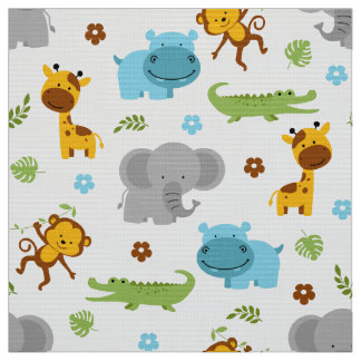Tela Cute Safari Animales Nursery Fabric