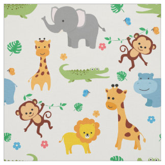 Tela Cute Safari Animales Nursery Fabric